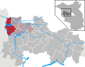 Poziția Havelaue pe harta districtului Havelland