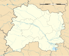 Mapa konturowa Marny, u góry znajduje się punkt z opisem „Prosnes”