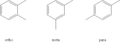 Three forms of xylene