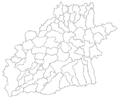 Mapa konturowa okręgu Sybin, blisko prawej krawiędzi nieco u góry znajduje się punkt z opisem „Retiș”