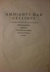 reproduction d'un livre d'Ammien Marcellin