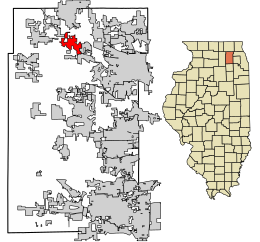 Location of Pingree Grove in Kane County, Illinois