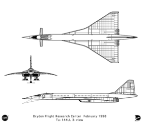 Диаграма на НАСА на Ту-144LL