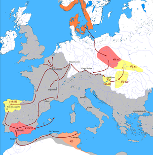 carte des migrations vandales