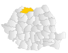 Map of Romania highlighting Maramureș County