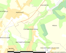 Mapa obce Fontaine-sous-Préaux