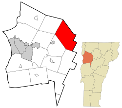 Location in Chittenden County and the state of Vermont.