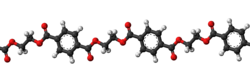 A short section of a PET polymer chain