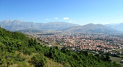 View of Avezzano from mount Salviano