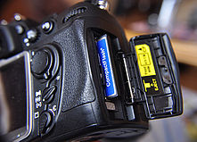 CompactFlash memory card inside D300