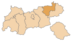 Locatie van het district Kufstein