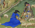 Schafschur im Mittelalter