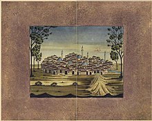 Drawing of Merzifon by Osman Shakir Effendi in Musavver Sefaretname-i Iran