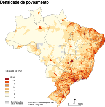 Le Sudeste et le Nordeste brésiliens, voisinant avec le désert amazonien.