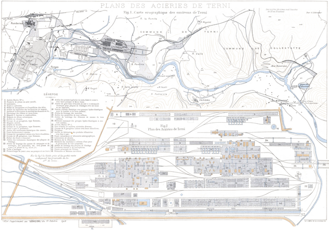 carte des installations constituant l'usine