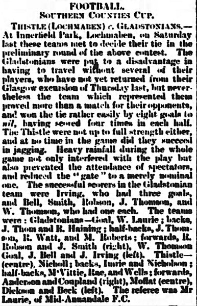 File:1892–93 Southern Counties Cup, Thistle (Lochmaben) 0–8 Gladstonians, Dumfries & Galloway Advertiser, 5 October 1892.jpg