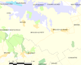 Mapa obce Broussy-le-Petit