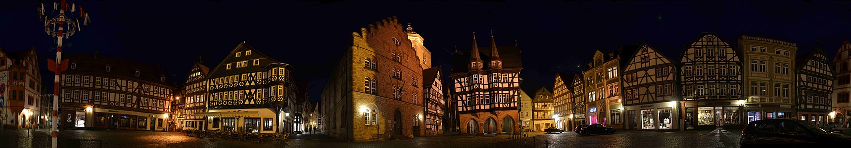 market place by night (panorama) Marktplatz bei Nacht