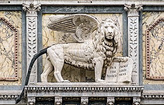   The winged lion of the Scuola S. Marco