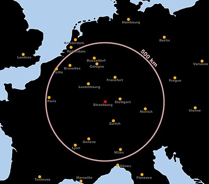 Français : Strasbourg en Europe Deutsch: Straßburg und europäische Umgebung English: Strasbourg and its multinational context