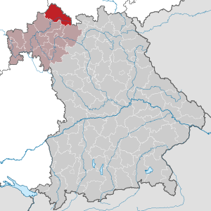 Li position de Subdistrict Rhön-Grabfeld in Bavaria