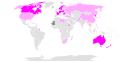 Map showing countries in which women can serve in the military.