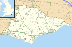 Mapa konturowa East Sussex, w centrum znajduje się punkt z opisem „Horam”