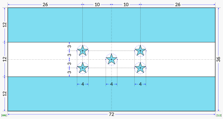 Lembar konstruksi bendera Honduras