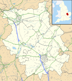 Mapa konturowa Cambridgeshire, w centrum znajduje się punkt z opisem „Earith”