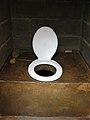 Pit latrine from the inside at a household near Maseru, Lesotho (same toilet as shown left from the outside)