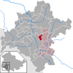 Läget för kommunen Utendorf i Landkreis Schmalkalden-Meiningen