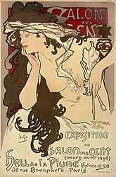 * Post by Alphonse Mucha for the twentieth Salon des Cent, April 1896