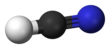 Ball and stick model of hydrogen cyanide