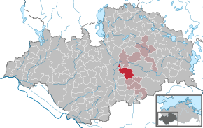 Poziția Spornitz pe harta districtului Ludwigslust-Parchim