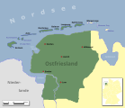 Ligging van Oos-Friesland