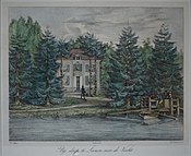 Litho door P.J. Lutgers uit Gezichten aan de Rivier de Vecht 1850