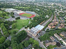 Crystal Palace railway station from above in 2024.