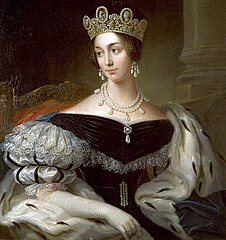 Fredric Westin: Königin Josephine von Schweden & Norwegen mit dem schwedischen Kameendiadem, 1837