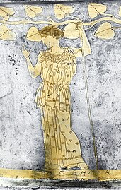 Athene, detalj fra en sølv kantharos med Thesevs på Kreta (ca. 440-435 f.Kr.), en del av Vassil Bojkov-samlingen, Sofia, Bulgaria.