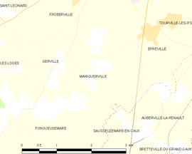 Mapa obce Maniquerville