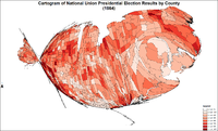 Cartogramma dei risultati del National Union per contea