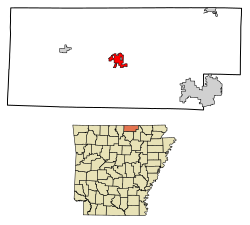 Location of Salem in Fulton County, Arkansas.