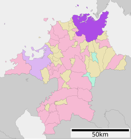 Kitakyūshūs läge i Fukuoka prefektur