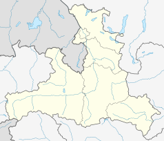 Mapa konturowa kraju związkowego Salzburga, na dole znajduje się punkt z opisem „Bad Hofgastein”