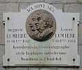 Plaque commémorative naissance Frères Lumière