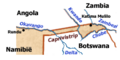 Mapa výběžku Caprivi