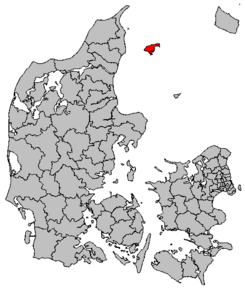 Kart over Læsø kommune