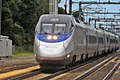 Et Amtrak Acela Express-tog tæt på Old Saybrook i Connecticut.