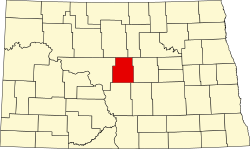 Karte von Sheridan County innerhalb von North Dakota