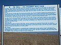 The first of three information boards posted at a vehicle rest area overlooking the reservoir just off the R74